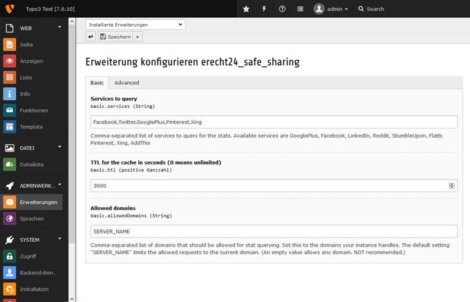 typo3 screenshot